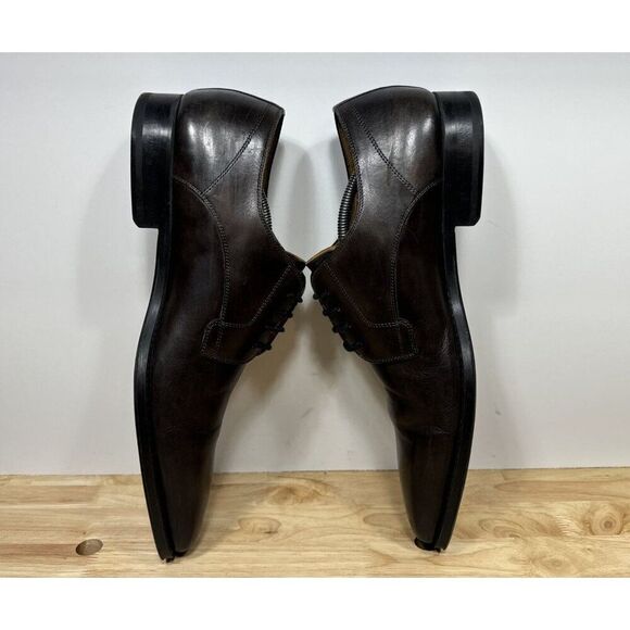 Magnanni Derby Dress Shoes Knight Plain-Toe Square Size 13 Dark Brown 23478 - Picture 5 of 8